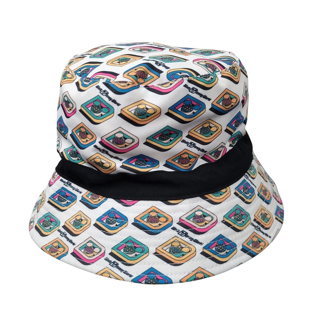 Walt Disney World Mickey Mouse Ears All Over Print Bucket Hat One Size Retro